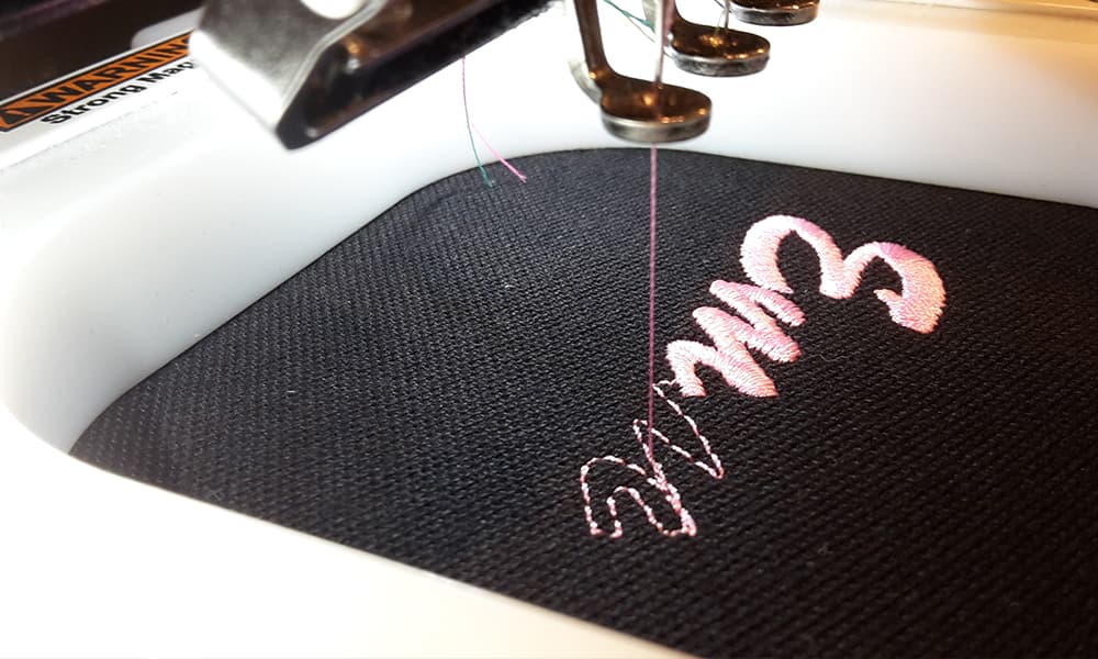 pink embroidery